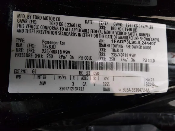 ✅ 2018 Ford Focus ST • VIN: 1FADP3L90JL244407 • Лот: 45108591. Опубликован ранее на IAAI с пробегом 70 846 миль. Бесплатный доступ к архиву аукционных продаж из США и подробный отчёт об истории автомобиля на DreamBid. Изображение 9.