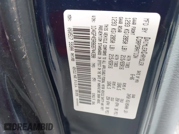 ✅ 2006 Dodge Caravan SXT • VIN: 1D4GP45R86B744390 • Лот: 42139151. Опубліковано раніше на IAAI з пробігом 184 206 миль. Безкоштовний доступ до архіву аукціонних продажів зі США та докладний звіт про історію автомобіля на DreamBid. Зображення 9.