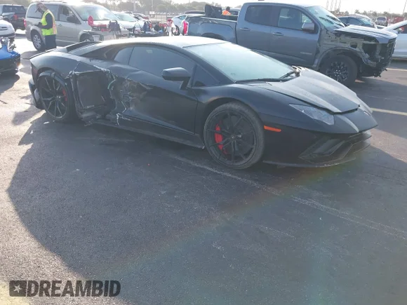 ✅ 2018 Lamborghini Aventador S • VIN: ZHWUG4ZD4JLA06825 • Lot: 43927038. Listed on IAAI with 22,856 mi. Free auction sales archive from the USA and detailed vehicle history report at DreamBid. Image 1.