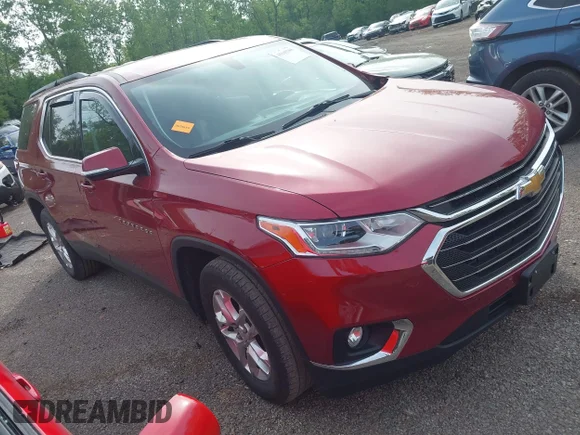 ✅ 2019 Chevrolet Traverse LT Cloth • VIN: 1GNERGKW9KJ214849 • Lot: 45145368. Wystawiony na IAAI z przebiegiem 93 663 mil. Bezpłatny archiwum sprzedaży aukcyjnych z USA i szczegółowy raport historii pojazdu na DreamBid. Zdjęcie 1.
