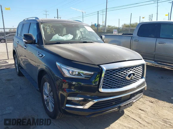 ✅ 2018 Infiniti QX80 • VIN: JN8AZ2NF3J9664359 • Lot: 44186066. Listed on IAAI with 110,818 mi. Free auction sales archive from the USA and detailed vehicle history report at DreamBid. Image 1.