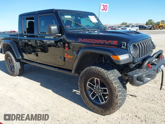 ✅ 2024 Jeep Gladiator Mojave • VIN: 1C6JJTEG9RL112601 • Лот: 43516307. Опубліковано раніше на IAAI з пробігом 25 053 миль. Безкоштовний доступ до архіву аукціонних продажів зі США та докладний звіт про історію автомобіля на DreamBid. Зображення 1.
