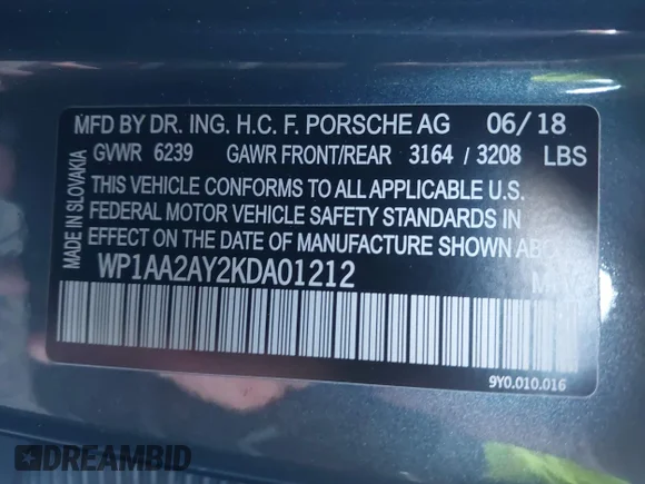 ✅ 2019 Porsche Cayenne • VIN: WP1AA2AY2KDA01212 • Лот: 43468054. Опубліковано раніше на IAAI з пробігом 91 913 миль. Безкоштовний доступ до архіву аукціонних продажів зі США та докладний звіт про історію автомобіля на DreamBid. Зображення 9.
