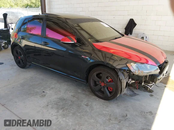 ✅ 2016 Volkswagen Golf GTI S • VIN: 3VW547AU7GM058647 • Lot: 45289008. Listed on IAAI with 81,313 mi. Free auction sales archive from the USA and detailed vehicle history report at DreamBid. Image 1.