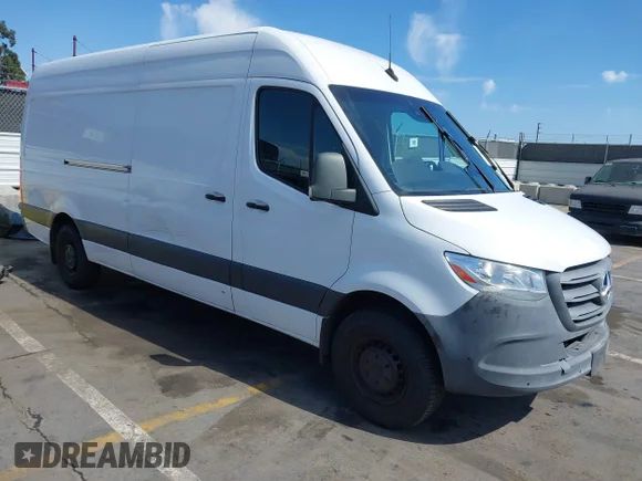 ✅ 2021 Mercedes-Benz Sprinter Cargo • VIN: W1Y4DCHY2MT045927 • Lot: 42161968. Listed on IAAI with 242,141 mi. Free auction sales archive from the USA and detailed vehicle history report at DreamBid. Image 1.