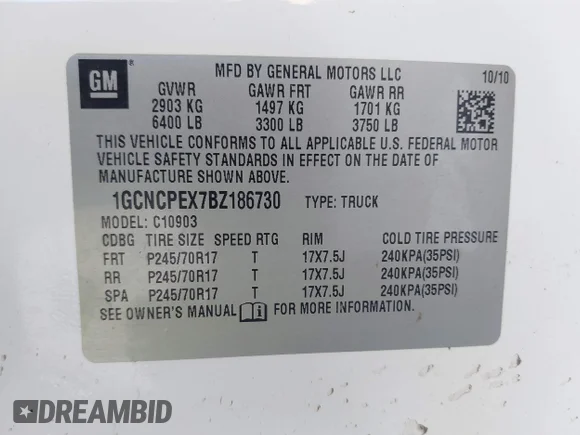 ✅ 2011 Chevrolet Silverado 1500 Work Truck • VIN: 1GCNCPEX7BZ186730 • Lot: 42828076. Listed on IAAI with 202,130 mi. Free auction sales archive from the USA and detailed vehicle history report at DreamBid. Image 9.