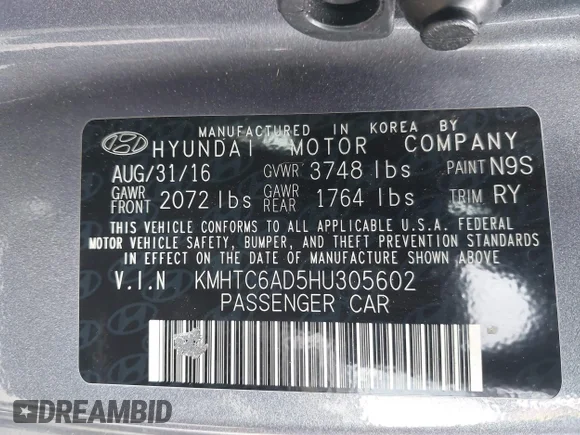 ✅ 2017 Hyundai Veloster • VIN: KMHTC6AD5HU305602 • Lot: 41798154. Wystawiony na IAAI z przebiegiem 77 488 mil. Bezpłatny archiwum sprzedaży aukcyjnych z USA i szczegółowy raport historii pojazdu na DreamBid. Zdjęcie 9.