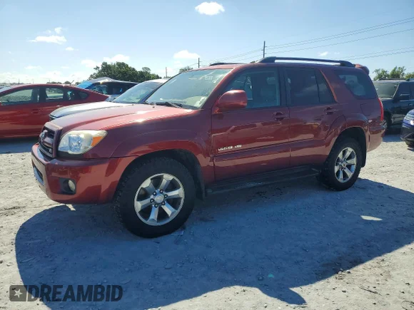 ✅ 2006 Toyota 4Runner Limited • VIN: JTEBT17R368032067 • Lot: 51498366. Listed on Copart with 203,603 mi. Free auction sales archive from the USA and detailed vehicle history report at DreamBid. Image 1.