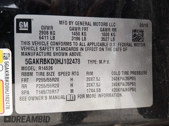 ✅ 2017 Buick Enclave Leather • VIN: 5GAKRBKD0HJ102478 • Lot: 44324835. Wystawiony na IAAI z przebiegiem 144 085 mil. Bezpłatny archiwum sprzedaży aukcyjnych z USA i szczegółowy raport historii pojazdu na DreamBid. Zdjęcie 9.