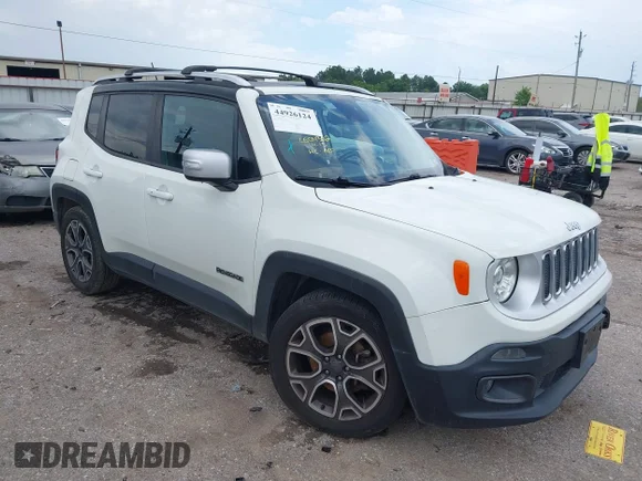 ✅ 2017 Jeep Renegade Limited • VIN: ZACCJADB7HPF99304 • Lot: 44926124. Wystawiony na IAAI z przebiegiem 126 625 mil. Bezpłatny archiwum sprzedaży aukcyjnych z USA i szczegółowy raport historii pojazdu na DreamBid. Zdjęcie 1.
