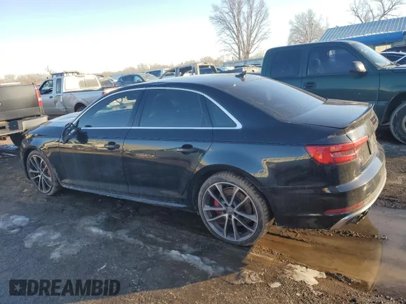 ✅ 2018 Audi S4 Prestige • VIN: WAUC4AF40JA002051 • Лот: 89079165. Опубліковано раніше на Copart з пробігом 94 364 миль. Безкоштовний доступ до архіву аукціонних продажів зі США та докладний звіт про історію автомобіля на DreamBid. Зображення 2.