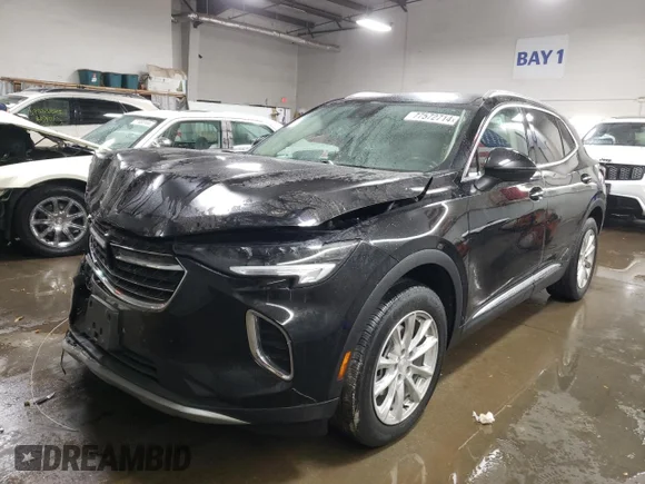 ✅ 2021 Buick Envision Preferred • VIN: LRBAZLR47MD101521 • Лот: 77572714. Опубликован ранее на Copart с пробегом 52 776 миль. Бесплатный доступ к архиву аукционных продаж из США и подробный отчёт об истории автомобиля на DreamBid. Изображение 1.