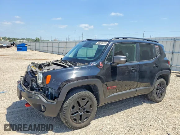 ✅ 2018 Jeep Renegade Trailhawk • VIN: ZACCJBCB4JPJ01053 • Lot: 58818206. Wystawiony na Copart z przebiegiem 99 232 mil. Bezpłatny archiwum sprzedaży aukcyjnych z USA i szczegółowy raport historii pojazdu na DreamBid. Zdjęcie 1.