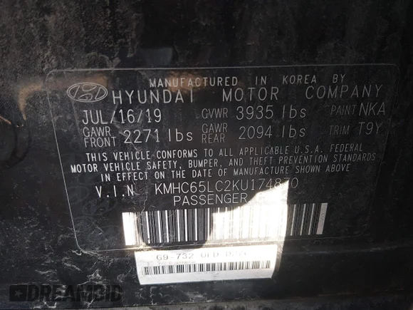 ✅ 2019 Hyundai Ioniq Blue • VIN: KMHC65LC2KU174870 • Лот: 44573045. Опубліковано раніше на IAAI з пробігом 141 068 миль. Безкоштовний доступ до архіву аукціонних продажів зі США та докладний звіт про історію автомобіля на DreamBid. Зображення 9.