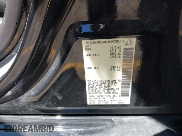 ✅ 2015 Nissan Altima SL • VIN: 1N4AL3AP1FC498053 • Лот: 45244012. Опубліковано раніше на IAAI з пробігом 194 172 миль. Безкоштовний доступ до архіву аукціонних продажів зі США та докладний звіт про історію автомобіля на DreamBid. Зображення 9.