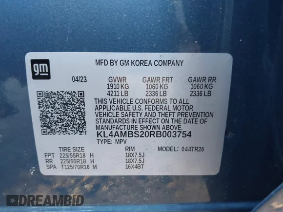 ✅ 2024 Buick Encore GX Preferred • VIN: KL4AMBS20RB003754 • Лот: 43928268. Опубліковано раніше на IAAI з пробігом 2 966 миль. Безкоштовний доступ до архіву аукціонних продажів зі США та докладний звіт про історію автомобіля на DreamBid. Зображення 9.