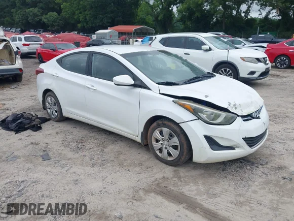 ✅ 2016 Hyundai Elantra SE • VIN: 5NPDH4AE7GH776716 • Lot: 45626381. Listed on IAAI with 142,156 mi. Free auction sales archive from the USA and detailed vehicle history report at DreamBid. Image 1.