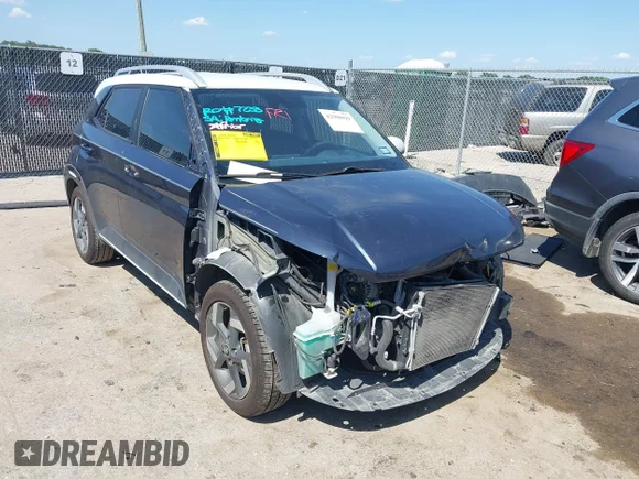✅ 2021 Hyundai Venue Denim • VIN: KMHRC8A30MU112362 • Lot: 42988029. Listed on IAAI with 79,773 mi. Free auction sales archive from the USA and detailed vehicle history report at DreamBid. Image 1.