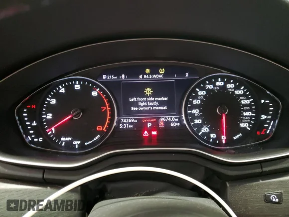 ✅ 2019 Audi A4 Premium • VIN: WAUDNAF44KA011984 • Lot: 75829134. Wystawiony na Copart z przebiegiem 74 269 mil. Bezpłatny archiwum sprzedaży aukcyjnych z USA i szczegółowy raport historii pojazdu na DreamBid. Zdjęcie 9.