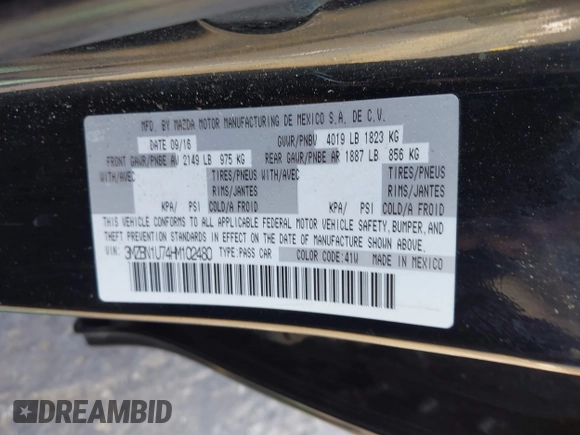 ✅ 2017 Mazda 3 Sport • VIN: 3MZBN1U74HM102480 • Lot: 45113615. Wystawiony na IAAI z przebiegiem 185 268 mil. Bezpłatny archiwum sprzedaży aukcyjnych z USA i szczegółowy raport historii pojazdu na DreamBid. Zdjęcie 9.