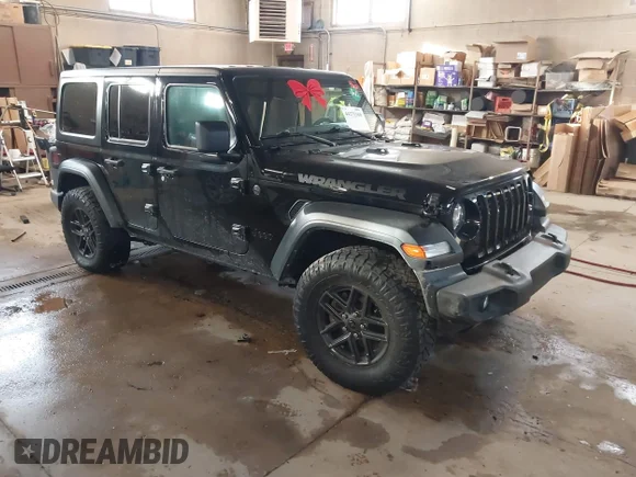 ✅ 2024 Jeep Wrangler Sport S • VIN: 1C4PJXDN4RW104446 • Lot: 44273360. Listed on IAAI with 25,638 mi. Free auction sales archive from the USA and detailed vehicle history report at DreamBid. Image 1.