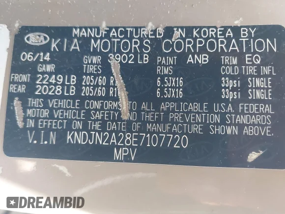 ✅ 2014 Kia Soul • VIN: KNDJN2A28E7107720 • Лот: 44953743. Опубликован ранее на IAAI с пробегом 178 725 миль. Бесплатный доступ к архиву аукционных продаж из США и подробный отчёт об истории автомобиля на DreamBid. Изображение 9.