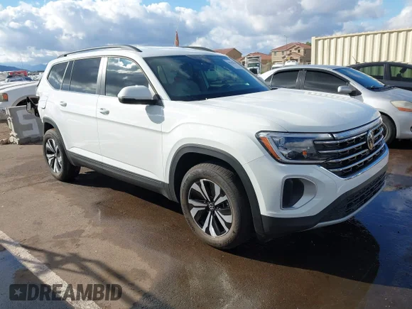✅ 2025 Volkswagen Atlas SE • VIN: 1V2DR2CA7SC573081 • Лот: 44112985. Опубліковано раніше на IAAI з пробігом 10 232 миль. Безкоштовний доступ до архіву аукціонних продажів зі США та докладний звіт про історію автомобіля на DreamBid. Зображення 1.