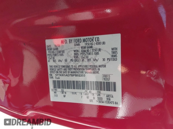 ✅ 2011 Ford Ranger XL • VIN: 1FTKR1AD7BPB02203 • Lot: 45253673. Wystawiony na IAAI z przebiegiem 78 717 mil. Bezpłatny archiwum sprzedaży aukcyjnych z USA i szczegółowy raport historii pojazdu na DreamBid. Zdjęcie 9.