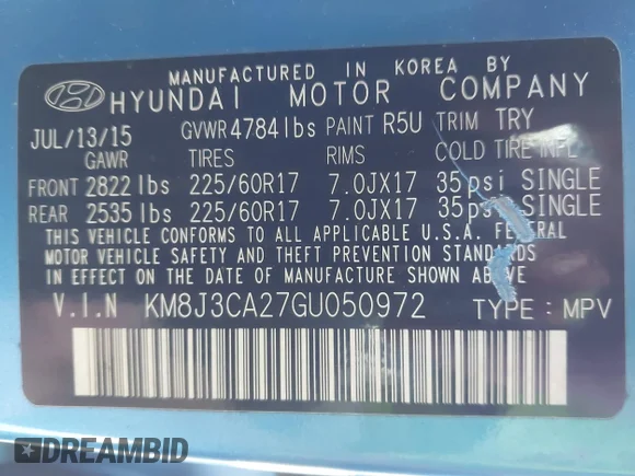 ✅ 2016 Hyundai Tucson Sport • VIN: KM8J3CA27GU050972 • Lot: 45101682. Wystawiony na IAAI z przebiegiem 90 464 mil. Bezpłatny archiwum sprzedaży aukcyjnych z USA i szczegółowy raport historii pojazdu na DreamBid. Zdjęcie 9.