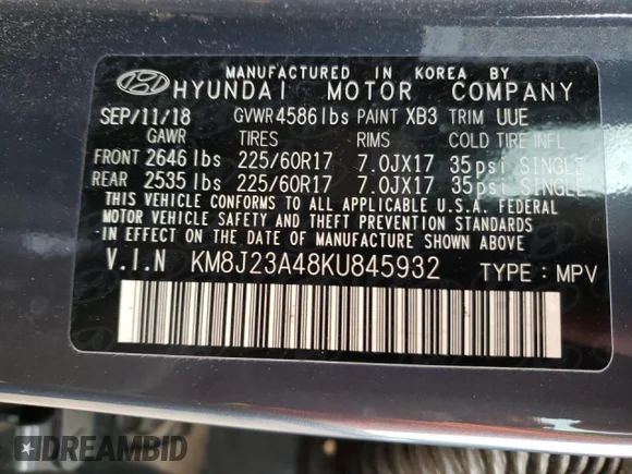 ✅ 2019 Hyundai Tucson SE • VIN: KM8J23A48KU845932 • Lot: 67820662. Wystawiony na Copart z przebiegiem 76 510 mil. Bezpłatny archiwum sprzedaży aukcyjnych z USA i szczegółowy raport historii pojazdu na DreamBid. Zdjęcie 15.