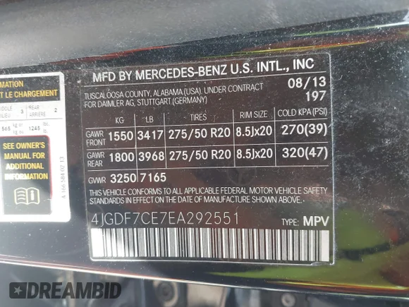 ✅ 2014 Mercedes-Benz GL 450 • VIN: 4JGDF7CE7EA292551 • Lot: 45505230. Wystawiony na IAAI z przebiegiem 165 893 mil. Bezpłatny archiwum sprzedaży aukcyjnych z USA i szczegółowy raport historii pojazdu na DreamBid. Zdjęcie 9.