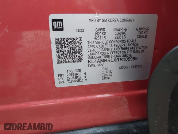 ✅ 2024 Buick Encore GX Preferred • VIN: KL4AMBSLXRB105989 • Lot: 43725344. Wystawiony na IAAI z przebiegiem 13 061 mil. Bezpłatny archiwum sprzedaży aukcyjnych z USA i szczegółowy raport historii pojazdu na DreamBid. Zdjęcie 9.