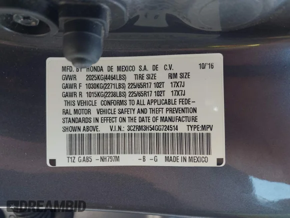 ✅ 2016 Honda CR-V EX • VIN: 3CZRM3H54GG724514 • Lot: 45364857. Wystawiony na IAAI z przebiegiem 106 487 mil. Bezpłatny archiwum sprzedaży aukcyjnych z USA i szczegółowy raport historii pojazdu na DreamBid. Zdjęcie 9.
