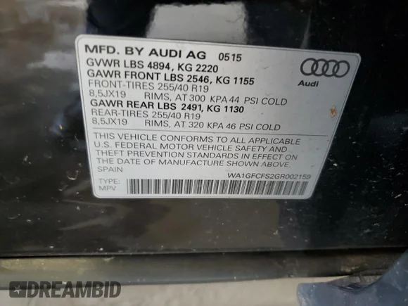 ✅ 2016 Audi Q3 Prestige • VIN: WA1GFCFS2GR002159 • Lot: 64279695. Wystawiony na Copart z przebiegiem 137 200 mil. Bezpłatny archiwum sprzedaży aukcyjnych z USA i szczegółowy raport historii pojazdu na DreamBid. Zdjęcie 13.