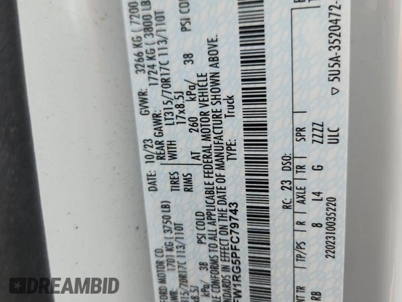 ✅ 2023 Ford F-150 Raptor • VIN: 1FTFW1RG5PFC79743 • Лот: 82655845. Опубликован ранее на Copart с пробегом 28 658 миль. Бесплатный доступ к архиву аукционных продаж из США и подробный отчёт об истории автомобиля на DreamBid. Изображение 12.