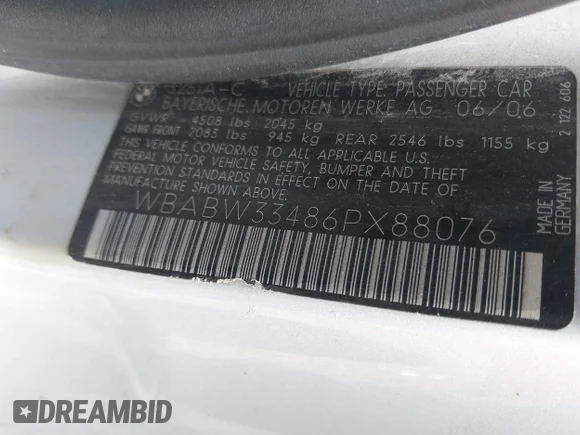 ✅ 2006 BMW 3 Series 325Ci • VIN: WBABW33486PX88076 • Лот: 44852578. Опубліковано раніше на IAAI з пробігом 118 931 миль. Безкоштовний доступ до архіву аукціонних продажів зі США та докладний звіт про історію автомобіля на DreamBid. Зображення 9.