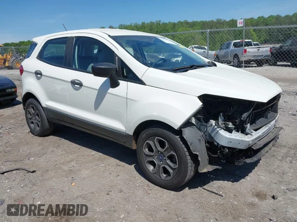 ✅ 2020 Ford EcoSport S • VIN: MAJ3S2FE8LC366383 • Lot: 44912514. Listed on IAAI with 55,321 mi. Free auction sales archive from the USA and detailed vehicle history report at DreamBid. Image 1.