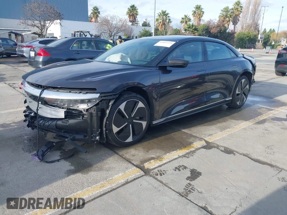 ✅ 2024 Lucid Air Pure • VIN: 50EA1PGA0RA002634 • Lot: 44064254. Listed on IAAI with 12,876 mi. Free auction sales archive from the USA and detailed vehicle history report at DreamBid. Image 2.