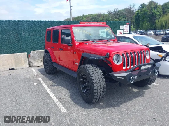 ✅ 2021 Jeep Wrangler Unlimited Sahara • VIN: 1C4HJXEGXMW631033 • Lot: 42550070. Listed on IAAI with 54,429 mi. Free auction sales archive from the USA and detailed vehicle history report at DreamBid. Image 1.