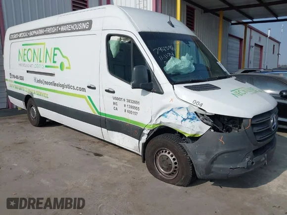 ✅ 2023 Mercedes-Benz Sprinter Cargo • VIN: W1Y4NDHY6PT145312 • Lot: 40995273. Listed on IAAI with Not provided. Free auction sales archive from the USA and detailed vehicle history report at DreamBid. Image 1.