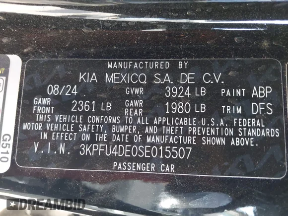 ✅ 2025 Kia K4 EX • VIN: 3KPFU4DE0SE015507 • Lot: 43597781. Wystawiony na IAAI z przebiegiem 15 739 mil. Bezpłatny archiwum sprzedaży aukcyjnych z USA i szczegółowy raport historii pojazdu na DreamBid. Zdjęcie 9.