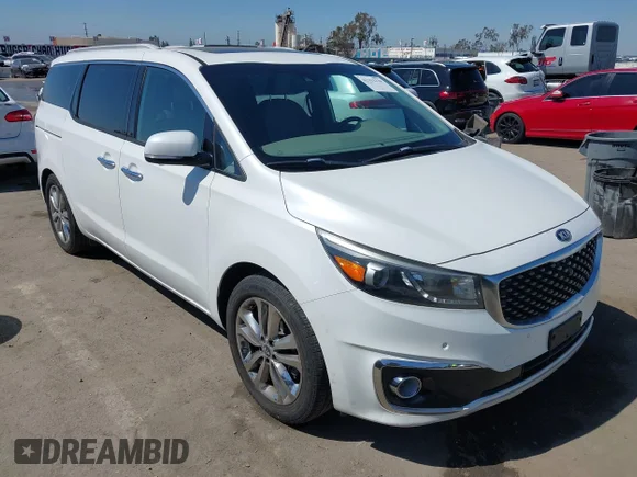 ✅ 2015 Kia Sedona SX-L • VIN: KNDME5C14F6046960 • Lot: 42152110. Wystawiony na IAAI z przebiegiem 120 291 mil. Bezpłatny archiwum sprzedaży aukcyjnych z USA i szczegółowy raport historii pojazdu na DreamBid. Zdjęcie 1.