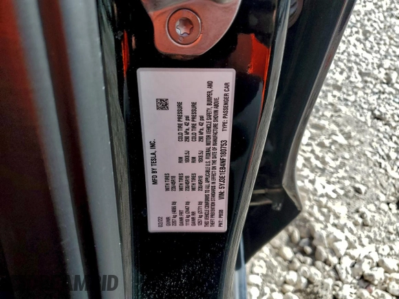 ✅ 2022 Tesla Model 3 Long Range • VIN: 5YJ3E1EB4NF180753 • Лот: 97506275. Опубликован ранее на Copart с пробегом 36 536 миль. Бесплатный доступ к архиву аукционных продаж из США и подробный отчёт об истории автомобиля на DreamBid. Изображение 12.