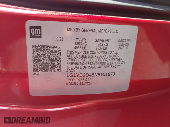 ✅ 2022 Chevrolet Corvette 2LT • VIN: 1G1YB2D45N5101673 • Lot: 44522396. Wystawiony na IAAI z przebiegiem 7 464 mil. Bezpłatny archiwum sprzedaży aukcyjnych z USA i szczegółowy raport historii pojazdu na DreamBid. Zdjęcie 9.