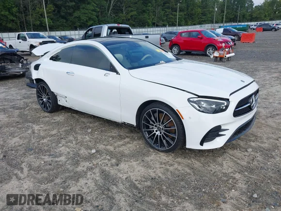 ✅ 2022 Mercedes-Benz E 450 • VIN: W1K1J5JB0NF186390 • Lot: 42862134. Listed on IAAI with 20,214 mi. Free auction sales archive from the USA and detailed vehicle history report at DreamBid. Image 1.