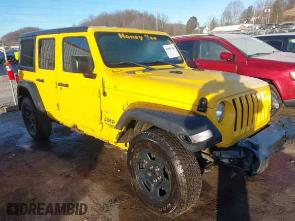 ✅ 2018 Jeep Wrangler Unlimited Sport S • VIN: 1C4HJXDG9JW296585 • Лот: 43985780. Опубликован ранее на IAAI с пробегом 59 445 миль. Бесплатный доступ к архиву аукционных продаж из США и подробный отчёт об истории автомобиля на DreamBid. Изображение 1.