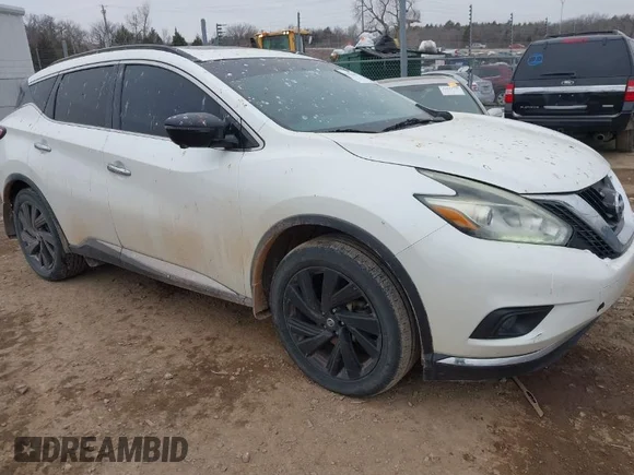✅ 2017 Nissan Murano S • VIN: 5N1AZ2MH0HN185795 • Lot: 41557000. Wystawiony na IAAI z przebiegiem 182 687 mil. Bezpłatny archiwum sprzedaży aukcyjnych z USA i szczegółowy raport historii pojazdu na DreamBid. Zdjęcie 1.