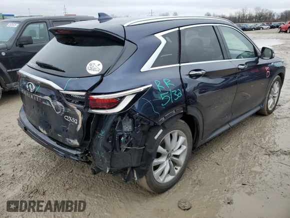 ✅ 2019 Infiniti QX50 Luxe • VIN: 3PCAJ5M30KF116984 • Лот: 44524413. Опубліковано раніше на Copart з пробігом 52 745 миль. Безкоштовний доступ до архіву аукціонних продажів зі США та докладний звіт про історію автомобіля на DreamBid. Зображення 3.