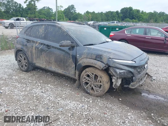 ✅ 2022 Hyundai Kona N Line • VIN: KM8K33A36NU829614 • Lot: 45231170. Wystawiony na IAAI z przebiegiem 40 186 mil. Bezpłatny archiwum sprzedaży aukcyjnych z USA i szczegółowy raport historii pojazdu na DreamBid. Zdjęcie 1.