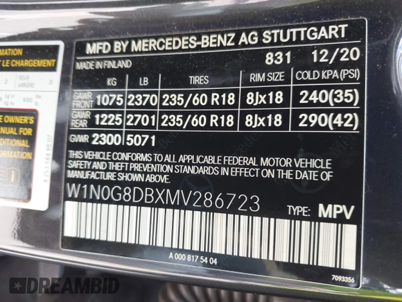 ✅ 2021 Mercedes-Benz GLC 300 • VIN: W1N0G8DBXMV286723 • Lot: 43306084. Wystawiony na IAAI z przebiegiem 40 110 mil. Bezpłatny archiwum sprzedaży aukcyjnych z USA i szczegółowy raport historii pojazdu na DreamBid. Zdjęcie 9.